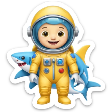 Baby shark on the moon sticker