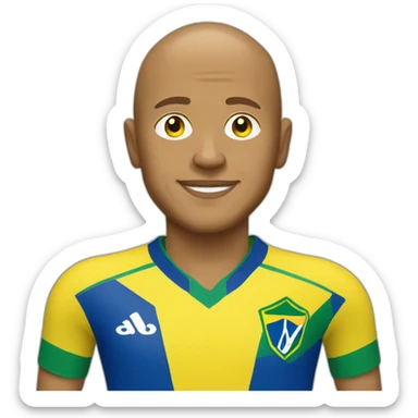 Roberto Carlos wearing yellow Brazil jersey sticker