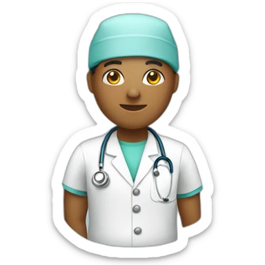 Doctor in scrub hat sticker