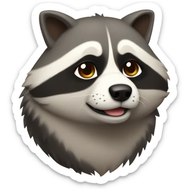 fat dog raccoon sticker