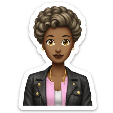 Woman with an 1980s hairstyle and 1980s outfit sticker