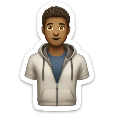 A strange man with the characteristics of a programmer, 17 years old and male His skin is bronzed and whitish sticker