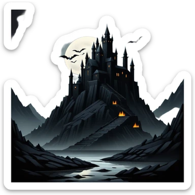 Badass dark edgy scenery  sticker