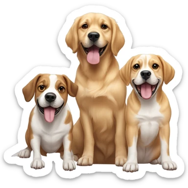 3 dogs partying at dog park sticker