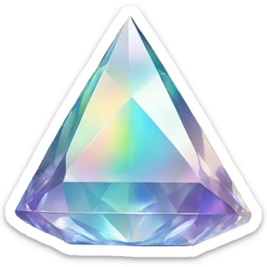 Pyramid-shaped 56-carat iridescent diamond crystal sticker
