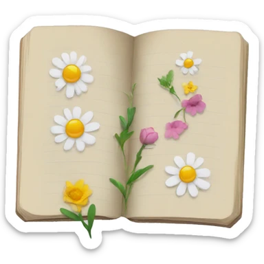 open journal with flower stickers sticker