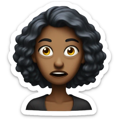 Mad darksin woman in disbelief  sticker