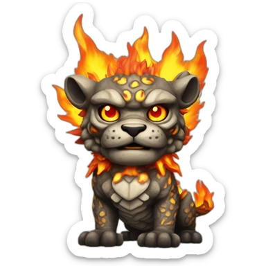 Komainu with fire storm skin sticker