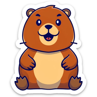 beaver with a beard sticker