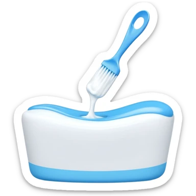small wave of toothpaste, glossy, white or striped with blue or red, clean and minimal, 3D rendering, soft lighting, emoji scale sticker