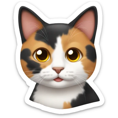 cute calico cat sticker