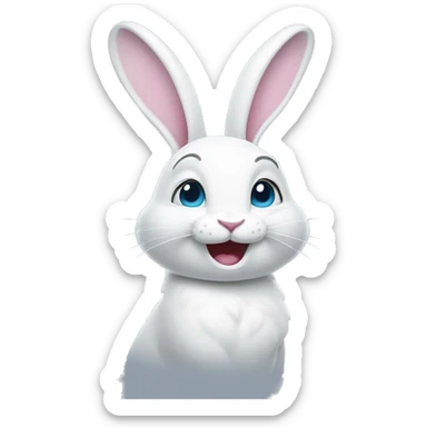 white magic rabbit winking sticker