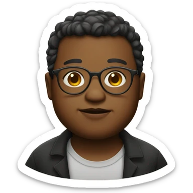 Fat boy with glasses sticker