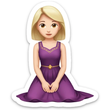 MN sitting on chair Woman kneeling sticker