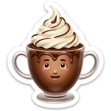 Cacao with whipping cream  sticker