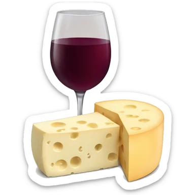Cheese and wine sticker