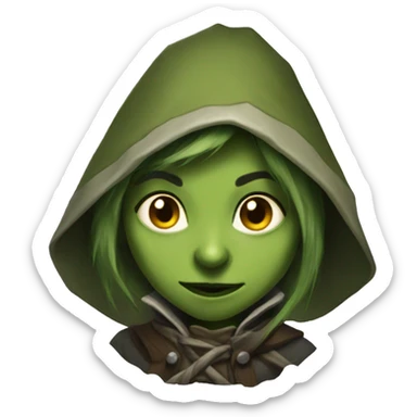 female goblin rogue cape sticker