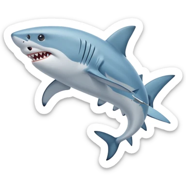 Tiburon con unas patas con unas zapatillas de correr celestes de nike sticker