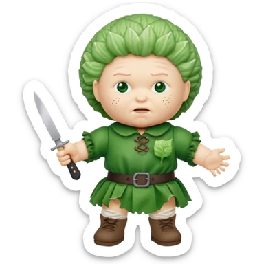 Evil cabbage patch doll with knife  sticker