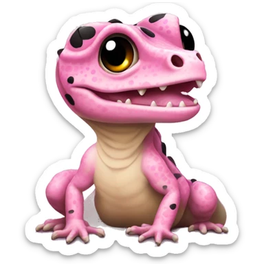 Pinky lizzard with black spots sticker