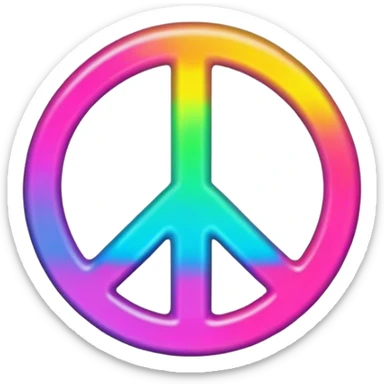 Brightly colored Psychedelic word, “Peace” sticker