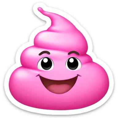 pink smiling poop sticker