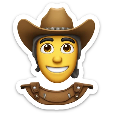 smiling cowboy emoji but with a Greek helmet instead sticker
