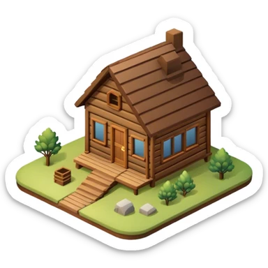cabin little hous on the prairie isometric exterior sticker