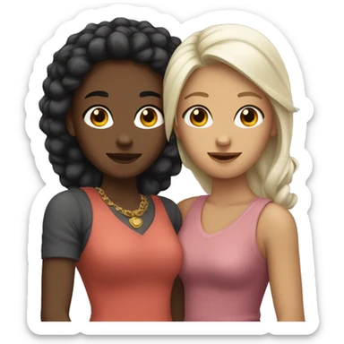 Interracial lesbian couple sticker