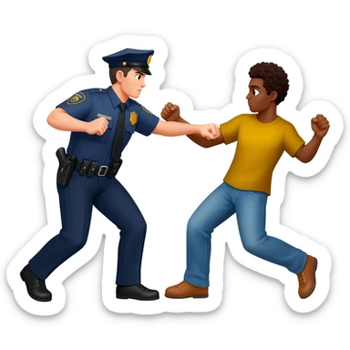 police attacking minority sticker