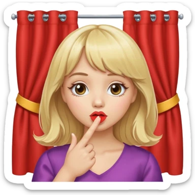 Blonde girl with curtain bangs blowing a kiss sticker
