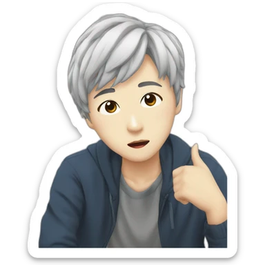 Watching k-drama sticker