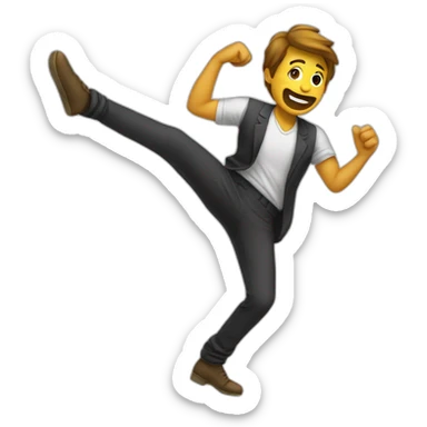 man dancing rolling to the floor sticker
