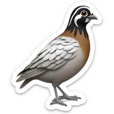 small ground-dwelling bird in the New World quail family. These birds have a curving crest or plume, made of six feathers, that droops forward: black in males and brown in females; the flanks are brown with white streaks. sticker
