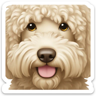 Cream color labradoodle dog  sticker