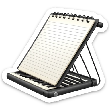 music notebook with stand sticker