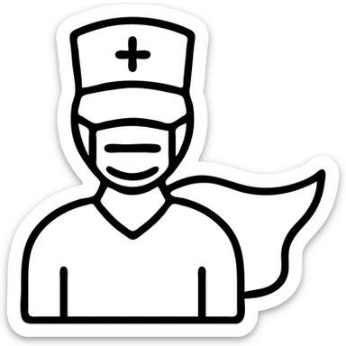 Nurse hero with medical mask sticker