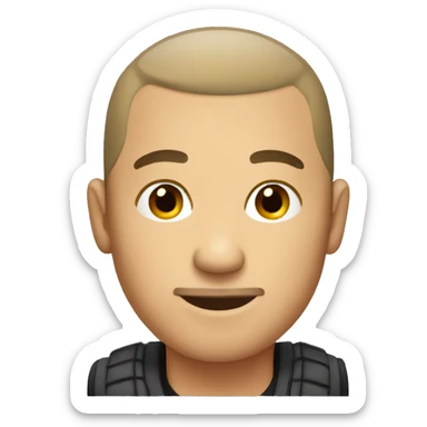 male portrait with buzz cut sticker