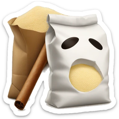 a bag of flour smokes a cigar sticker