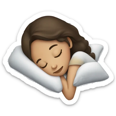 Brunette girl sleeping sticker