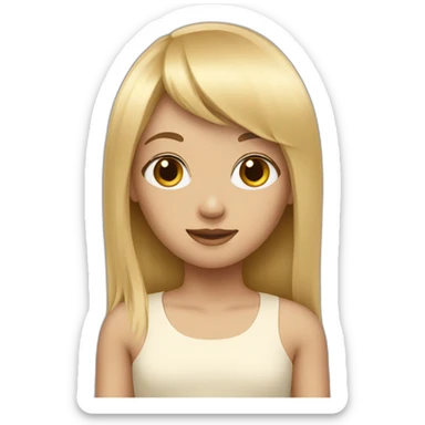 a blond girl with a straight fringe sticker