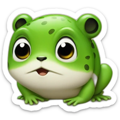 Une grenouille avec un panda sticker
