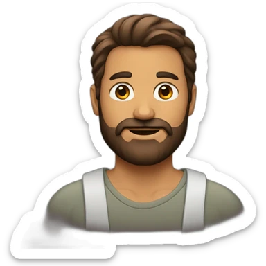 Homme brun beau avec barbe sticker