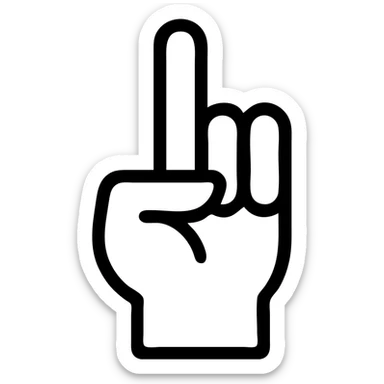 icon of a hand making the 'corte de manga' gesture, stylized, clean lines, no text, neutral or gray tones sticker
