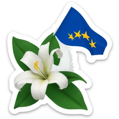 Bosnian flag with lillies sticker
