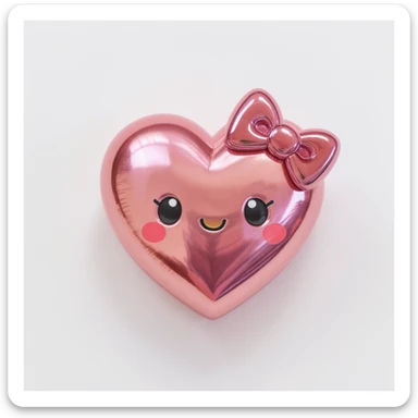 cute and shiny object with a heart accent, no background sticker