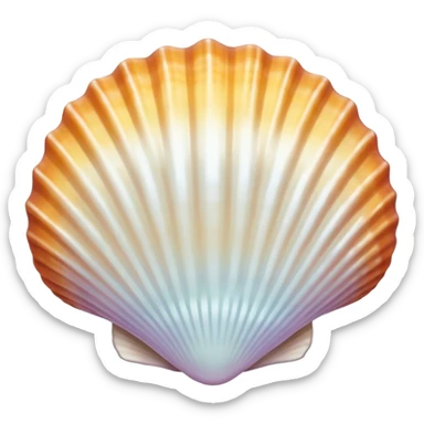 opened sea shell sticker