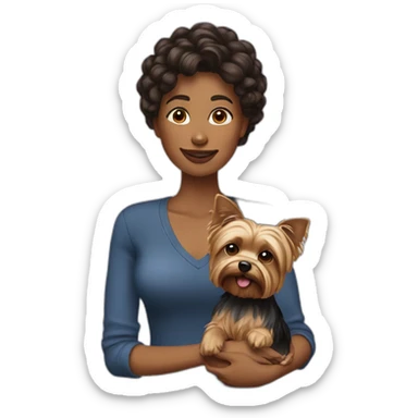 Woman-with-yorkie sticker