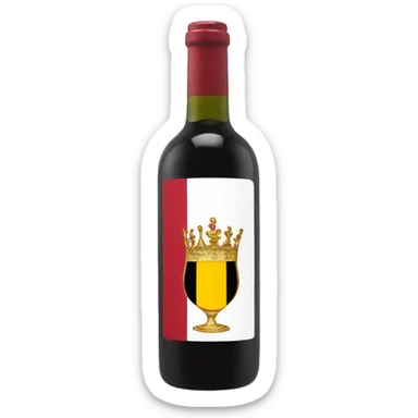 A wine bottle with the Belgium flag on the label sticker