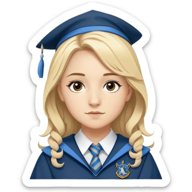 Gemma Padley is Penelope Clearwater in harry potter, wear hogwarts Ravenclaw uniform, blonde hair, brown eyes sticker